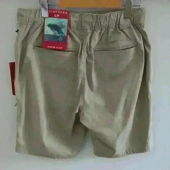 POINT ZERO | Men's  Beige Super Flex Cargo Drawstring Waist Shorts - Picture 4 of 4